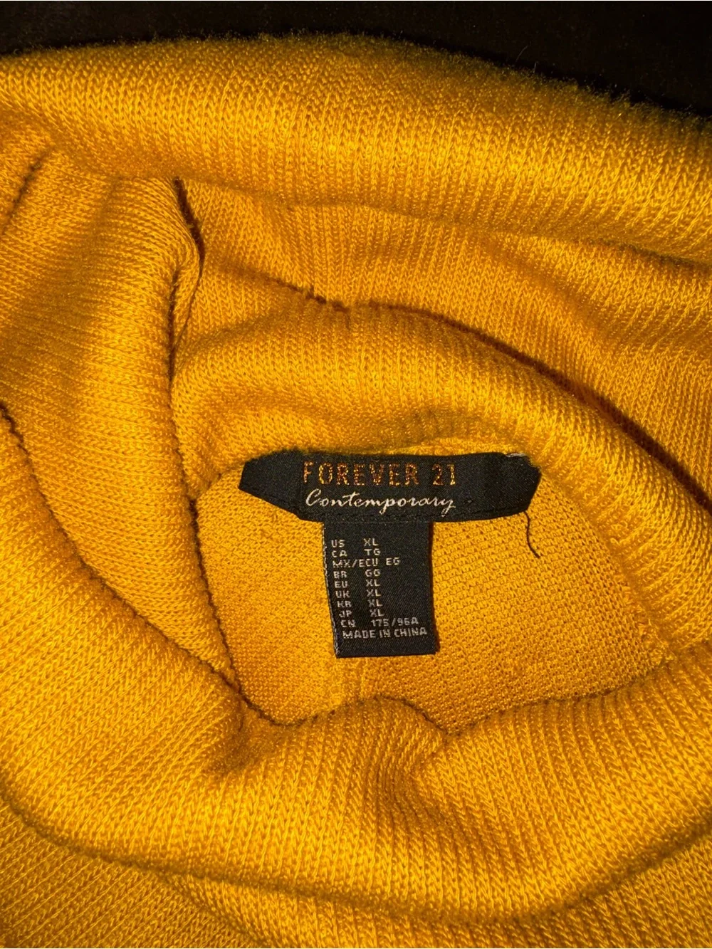 Forever 21 Cropped Mustard Yellow Turtleneck Sweater